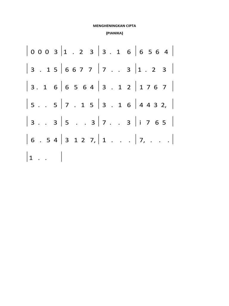 Pianika - Mengheningkan Cipta PDF | PDF
