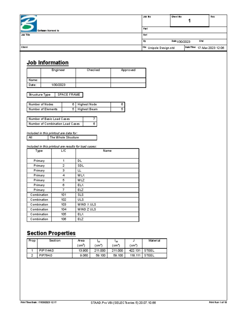 Unipole Structure Design Analysis | PDF