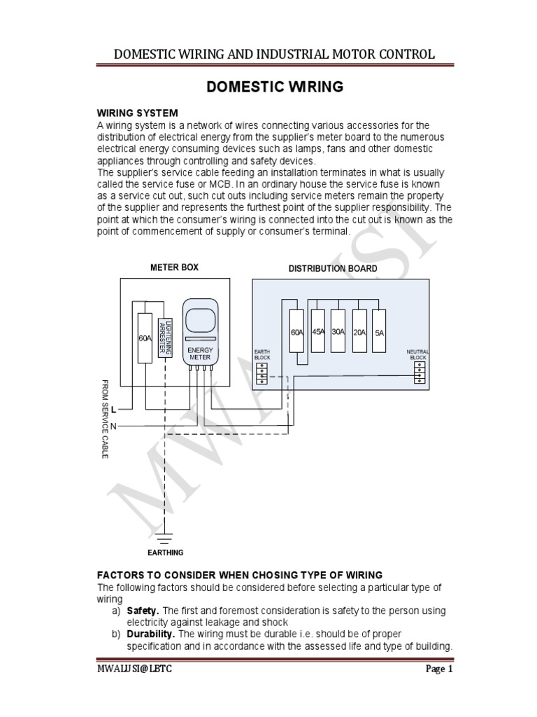 Domestic and Industrial Wiring Guide | PDF | Electrical Wiring ...