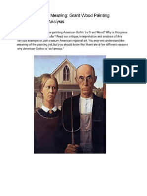 American Gothic Meaning Grant Wood Painting Interpretation Analysis PDF