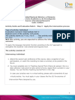 Activities Guide and Evaluation Rubric - Unit 2 - Step 3 - Apply The Intervention Process PDF