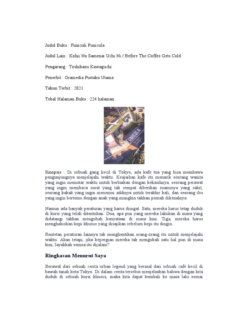 Characters in Funiculi Funicula cafe sitting and reflecting