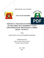 Respuesta A Tres Dosis de Fitorregulante y de Ácido Húmico en El Rendimiento PDF