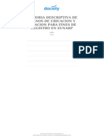 Memoria Descriptiva de Planos de Ubicacion y Lozacion para Fines de Registro en Sunarp