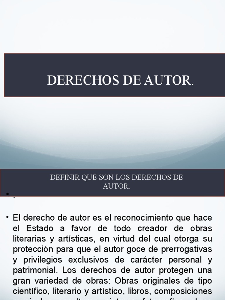 Definición de Derechos de Autor | PDF | Derecho