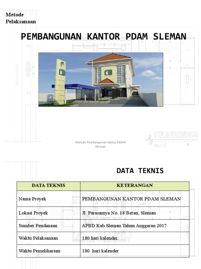 Metode Pembangunan Kantor PDAM Sleman | PDF
