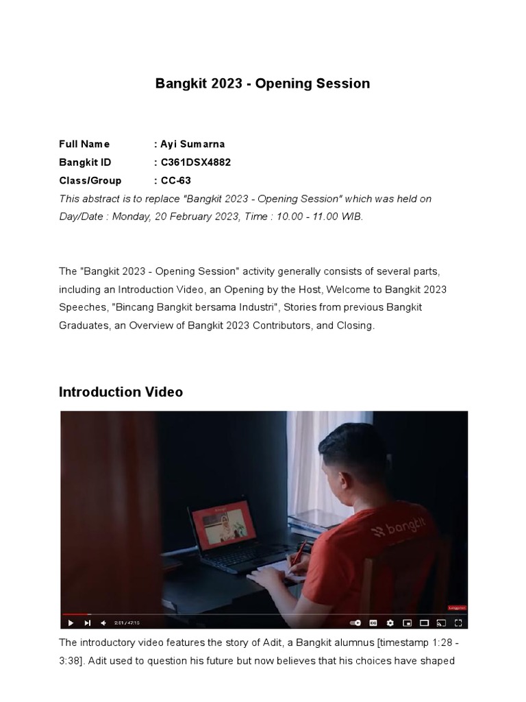 Bangkit 2023 Opening Session Overview | PDF | Android (Operating System ...