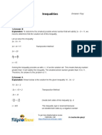 Inequalities Answer Key PDF