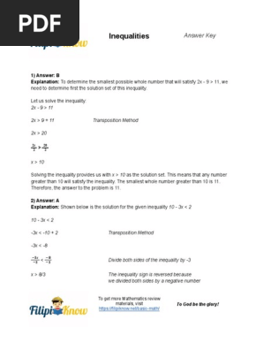 Inequalities Maths Genie Answers
