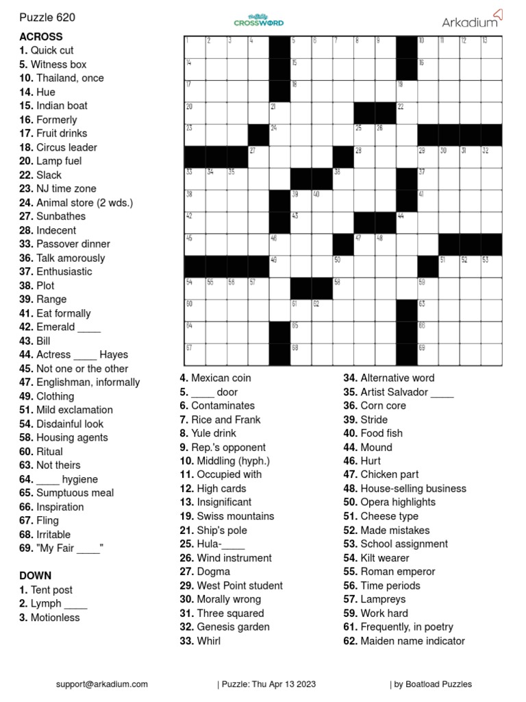 Arkadium Crosswords Pdf Pdf