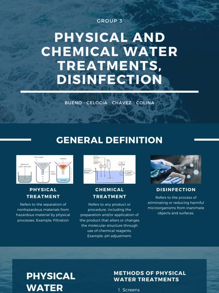 GROUP 3 Physical and Chemical Water Treatments, Disinfection PDF PDF