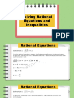 Solving Rational Equations and Inequalities