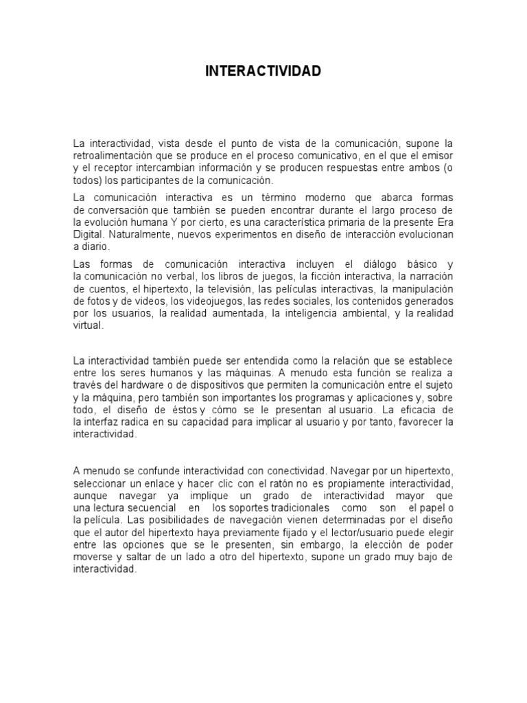 Interactividad y Multimedialidad | PDF | Multimedia | Hipertexto