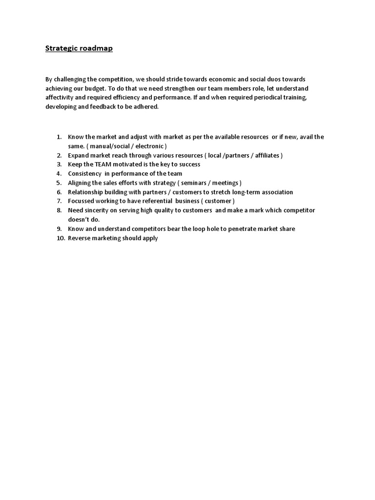 Strategic Roadmap PDF PDF