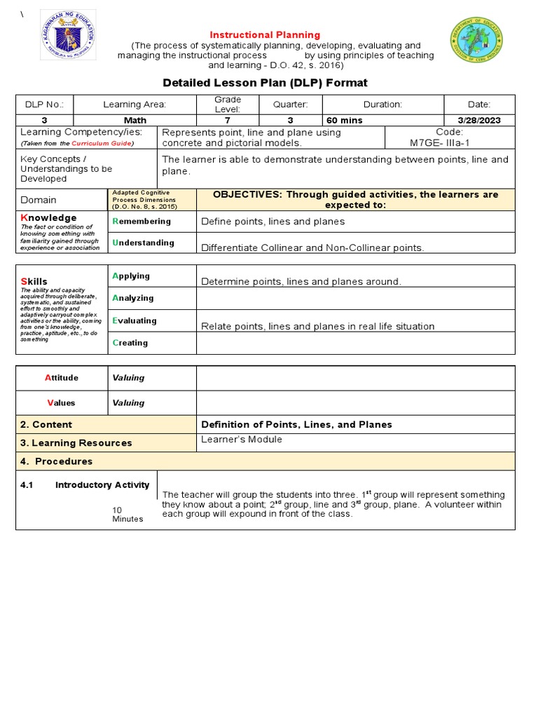 Labang Dlp 3 Pdf Learning Plane Geometry