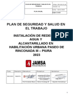Plan de SST de Obra Paseo de Rinconada III
