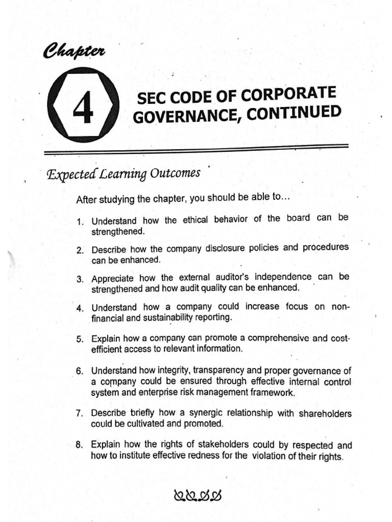 Chapter 04 SEC Code of Corporate Governance (Continued) | PDF