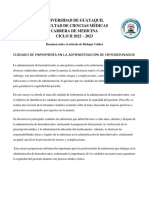 Resumen de 2do Articulo CUIDADO DE LA ENFERMERIA EN ADMINISTRACION DE HEMODERIVADOS PDF