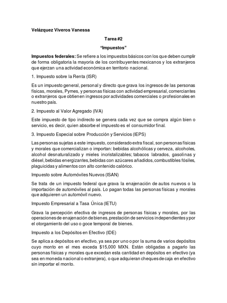 Tarea 2 PDF | PDF | Impuestos | Impuesto sobre la renta
