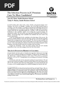 The Selection Process in JC Premium Cars No More Candidates PDF