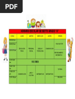 Horario Escolar de Sexto Grado