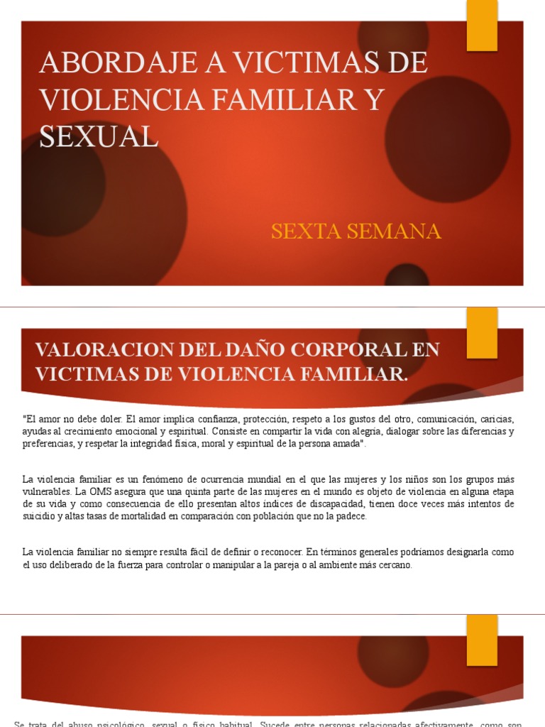 Sexta Semana Abordaje A Victimas De Violencia Familiar Y Sexual 258 0