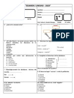 Examenes Comunicacion - 2023 - I Unidad - 1 Año