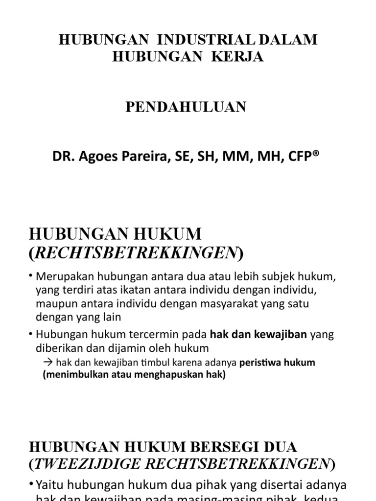 Hubungan Industrial Hubungan Kerja (1) U PDF