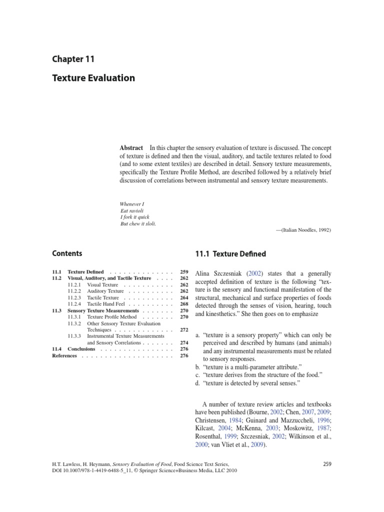 Texture - Color - Appearence Evaluation PDF | PDF