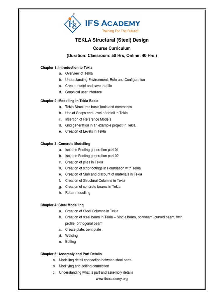Tekla Steel Design Course Overview | PDF | Beam (Structure) | Civil ...