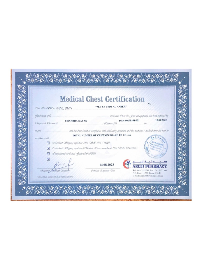 Medical Chest Certification PDF