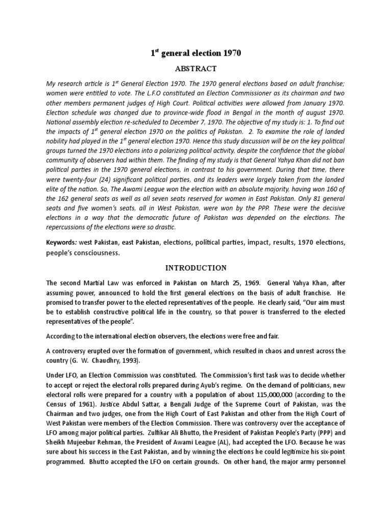 1st General Election 1970 1 Pdf