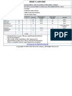Bise Lahore Examination Result Status Sheet PDF