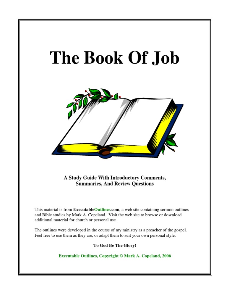 The Book Of Job A Study Guide With Introductory Comments, Summaries