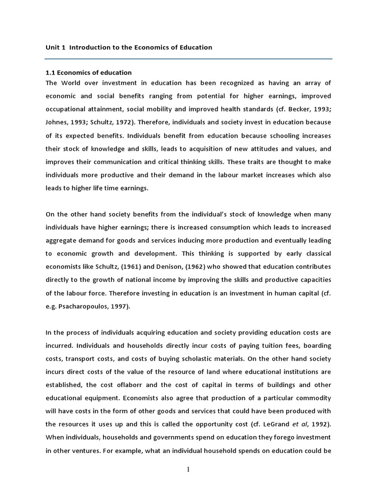 RELATIONSHIP BETWEEN EDUCATION AND ECONOMY PDF NOTES visual data 2