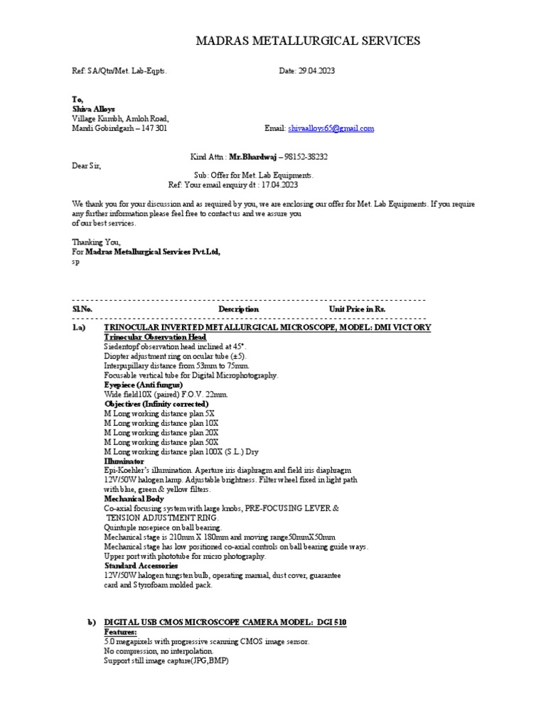 Metallurgical Lab Equipment Offer | PDF | Belt (Mechanical) | Pixel