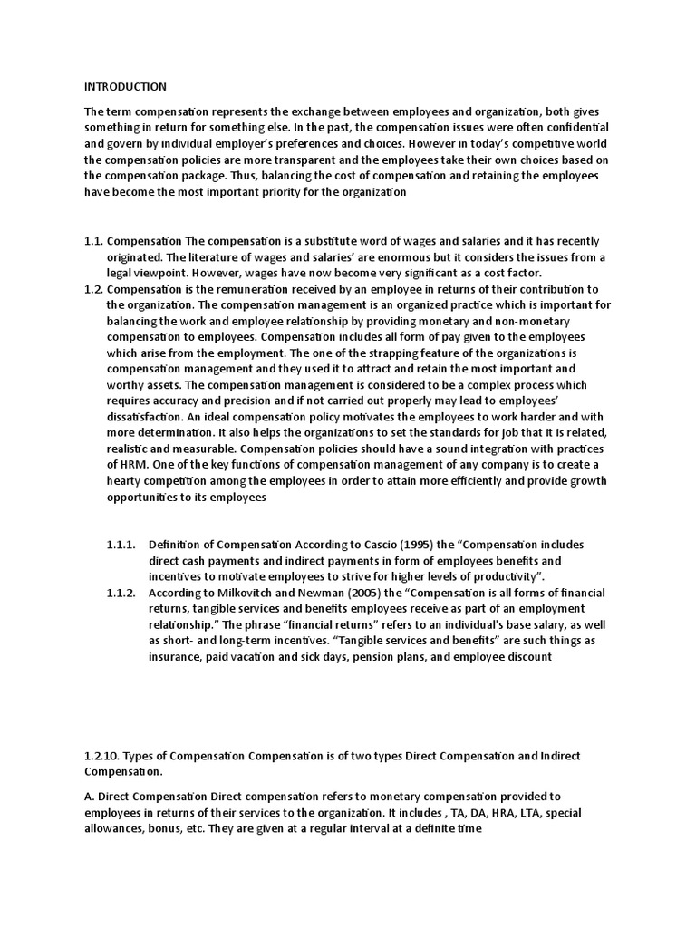 Understanding Employee Compensation Types | PDF