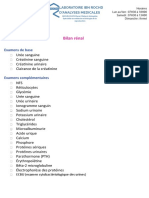 Bilan Renal PDF