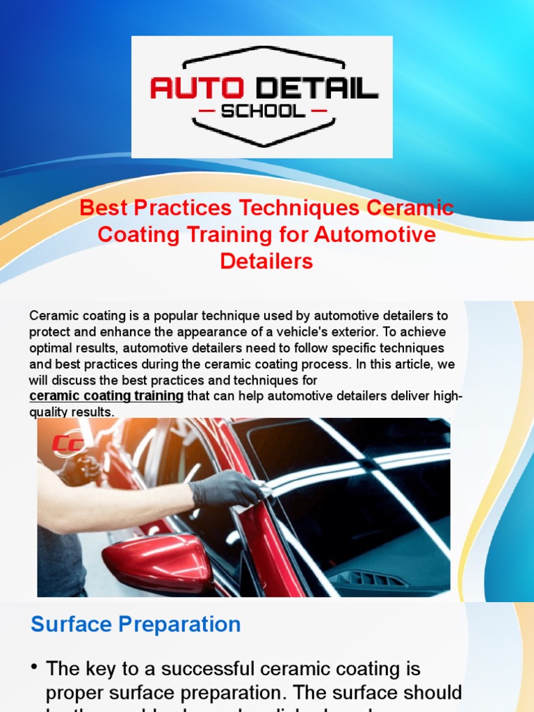 Best Practices Techniques Ceramic Coating Training for Automotive Detailers PDF