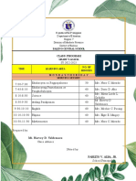 Class Schedule Grade V-Acacia