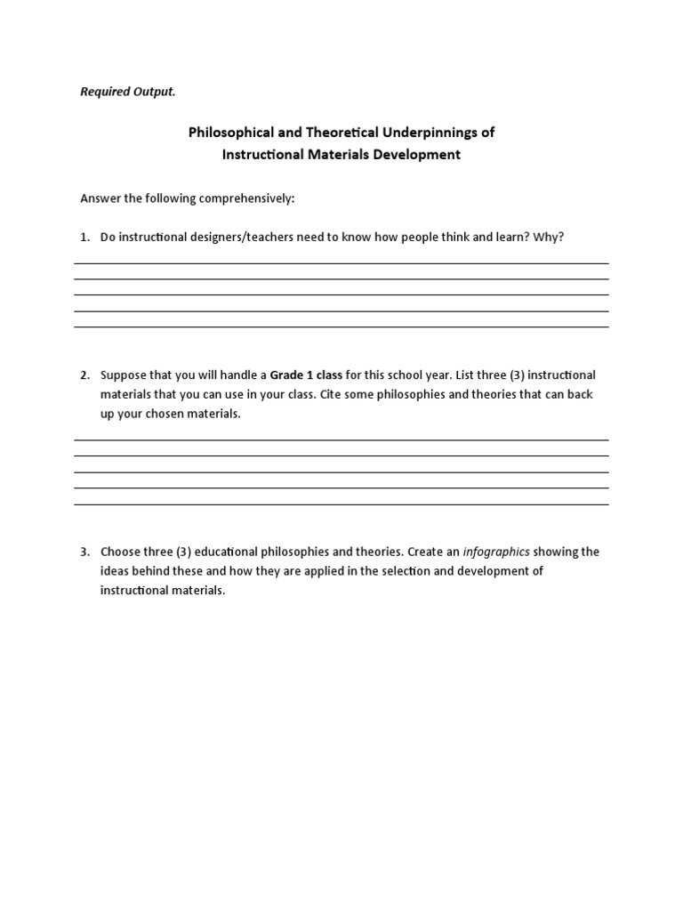 Activity 2. Philosophical and Theoretical Underpinnings of