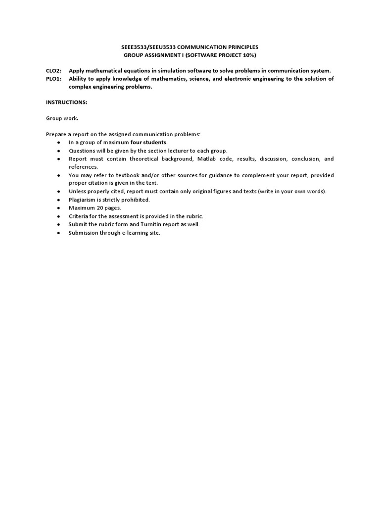 Communication Principles Group Assignment | PDF