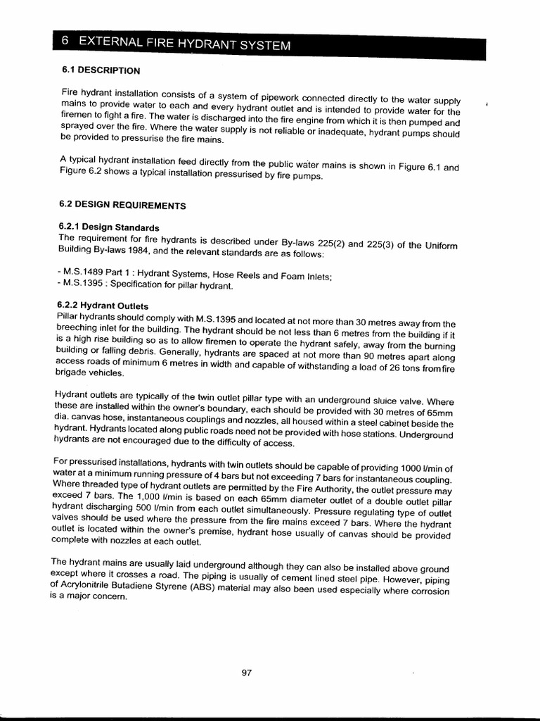 Guide To Fire Protection in Malaysia (2006) - 6. External Fire Hydrant ...