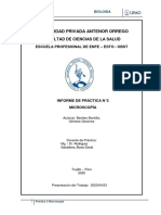 Informe de Práctica 3 Microscopía, Células Procariota y Eucariota PDF