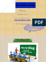 How To Create A Blog: Webquest Materia: Inglés