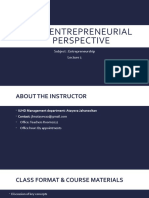 Introduction To Entrepreneurship Lecture 1