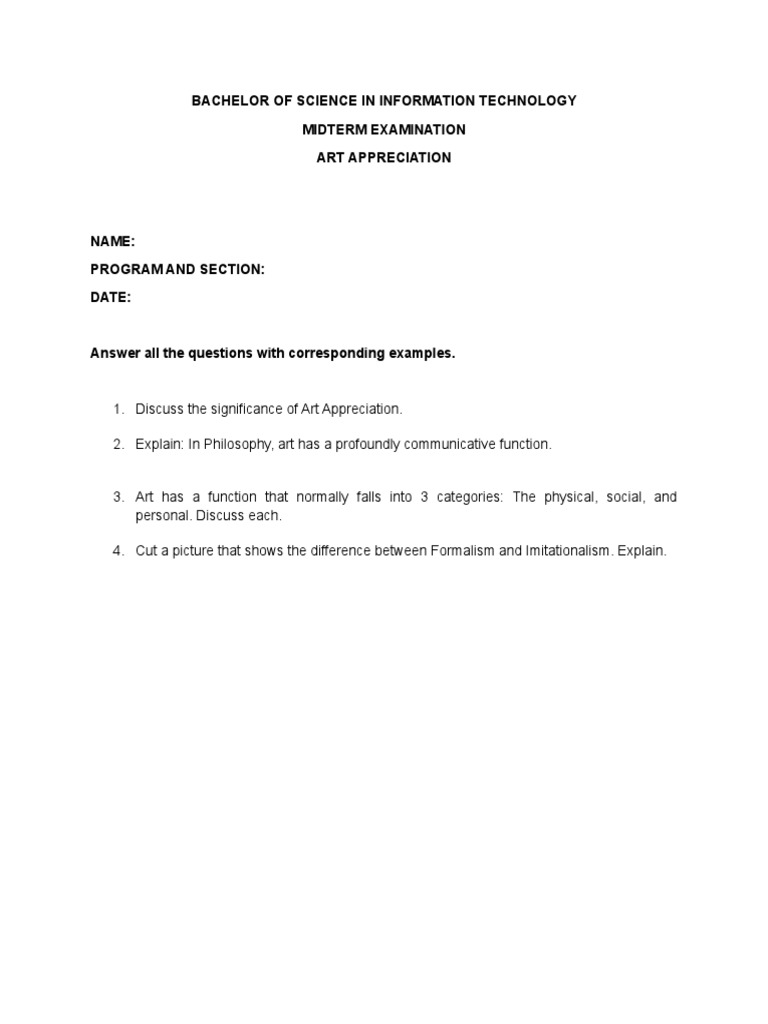 ART APPRECIATION MIDTERM EXAM.docx PDF