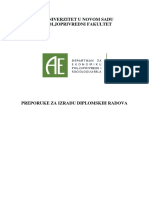 Preporuke Za Izradu Diplomskog Rada PDF