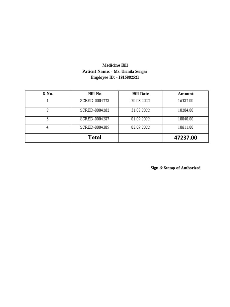 Bill create pdf