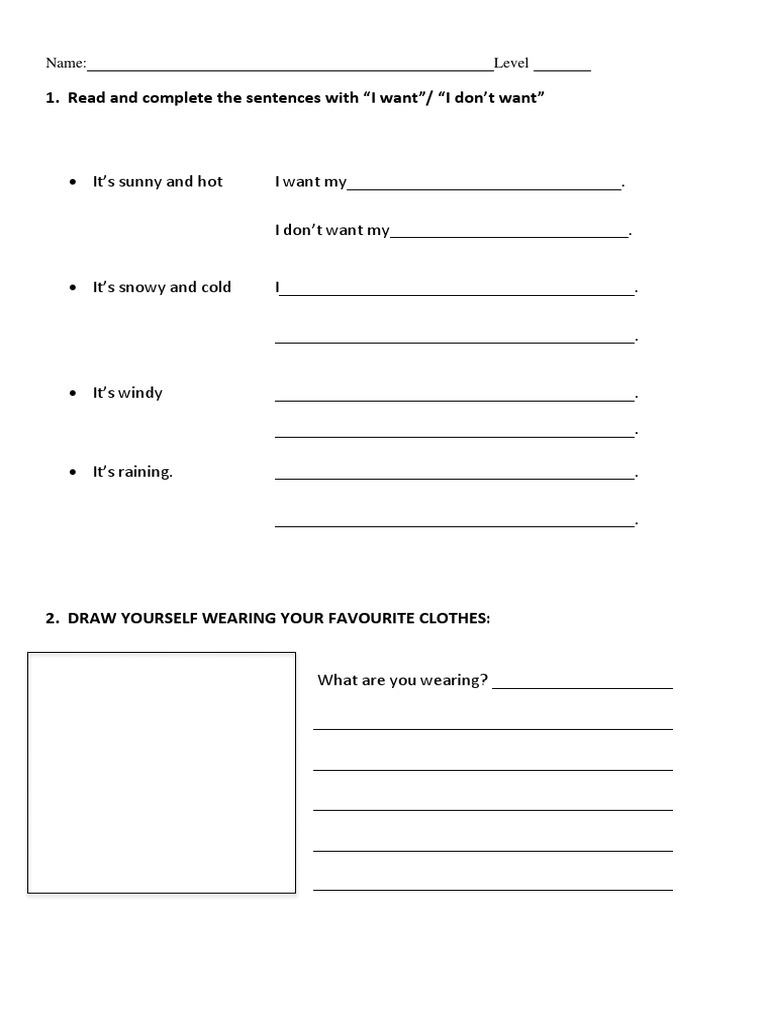 Weather and Clothes Activities | PDF